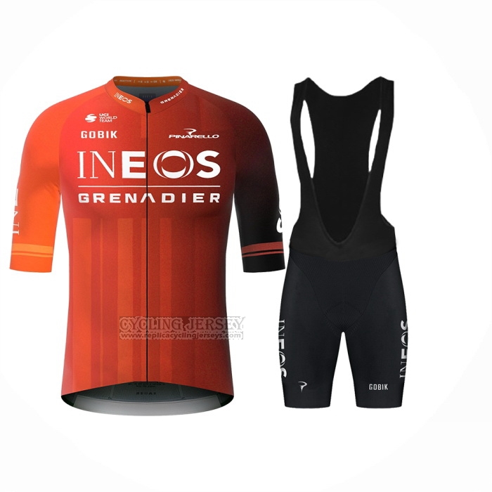2024 Cycling Jersey Ineos Grenadiers Red Black Short Sleeve And Bib Short